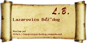 Lazarovics Bódog névjegykártya